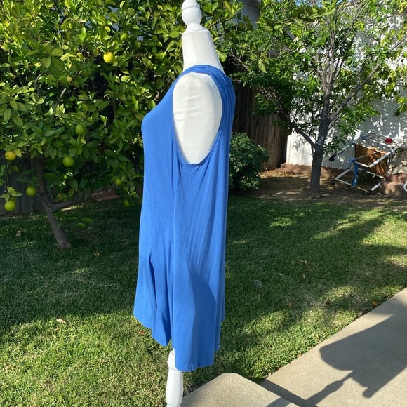 RVCA BRIGHT BLUE TANK A LINE SHIFT MINI SUMMER DRESS w/ Pockets Size M E… - Picture 1 of 10